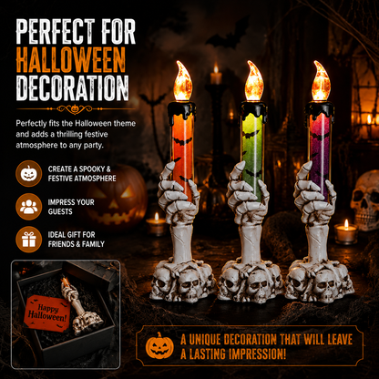 Halloween Vivid Resin Skeleton Hand Finger Candle Holders