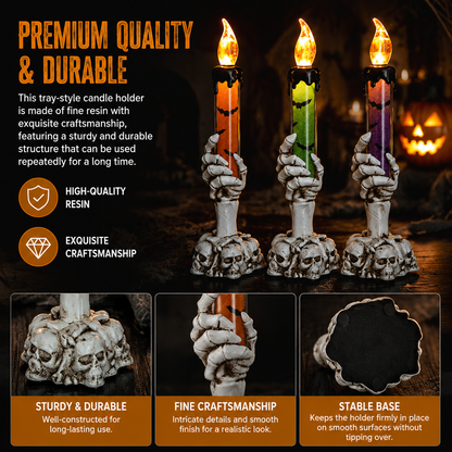 Halloween Vivid Resin Skeleton Hand Finger Candle Holders