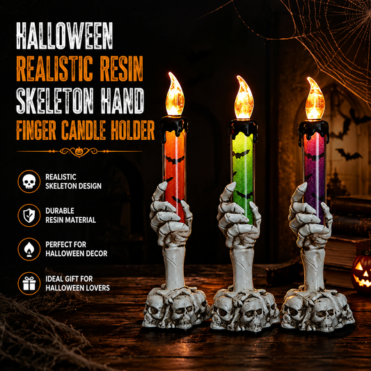 Halloween Vivid Resin Skeleton Hand Finger Candle Holders