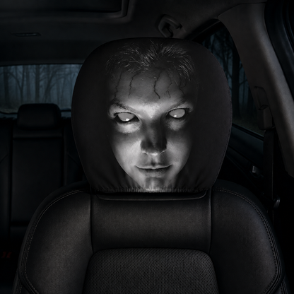 Funny Face Stretch Car Headrest Cover 🎭🚗