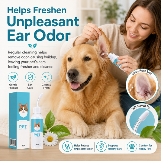 🐶🐱 Gentle Pet Ear Cleaning Solution Cleaner Ears. Happier Pets.