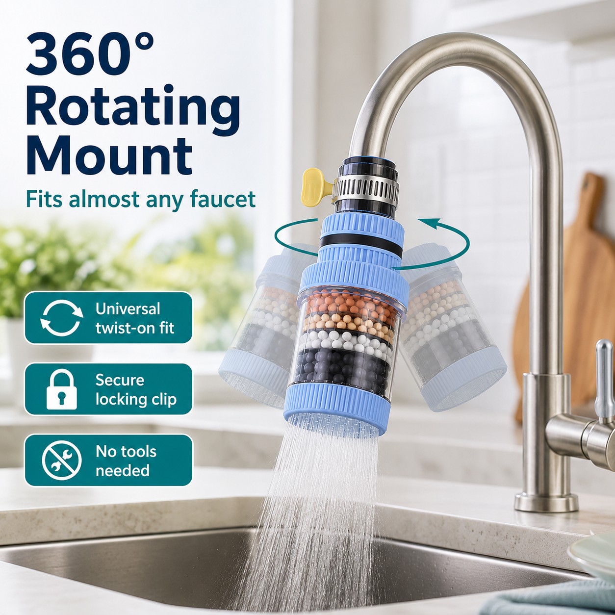 🛡️ UltraGuard 6X Faucet Filter | Removes 99% Lead & Chlorine Instantly