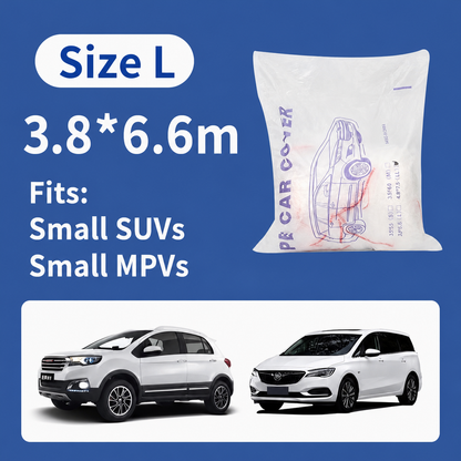 Clear Disposable Car Cover - All-Weather Waterproof PE Protection