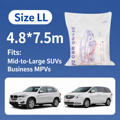 Clear Disposable Car Cover - All-Weather Waterproof PE Protection