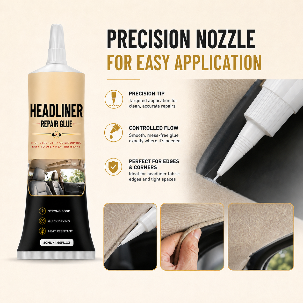 🚗 Ultimate Car Headliner Repair Glue (50ml)