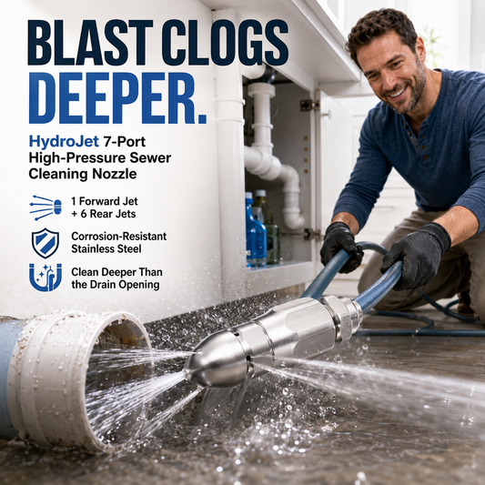 💦 HydroJet 7-Port High-Pressure Sewer Cleaning Nozzle