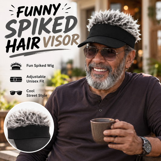 Novelty Spiked Hair Visor Cap