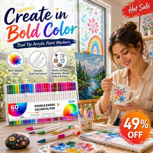 Dual Tip Acrylic Paint Markers Set