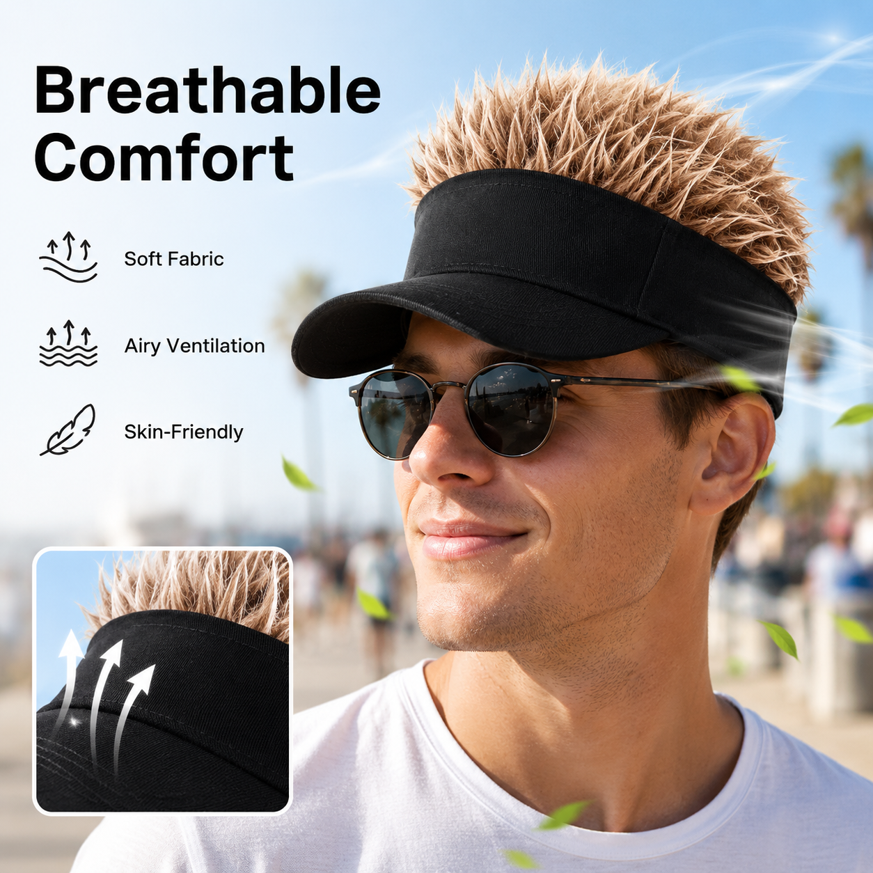 Novelty Spiked Hair Visor Cap