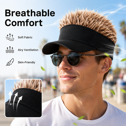 Novelty Spiked Hair Visor Cap