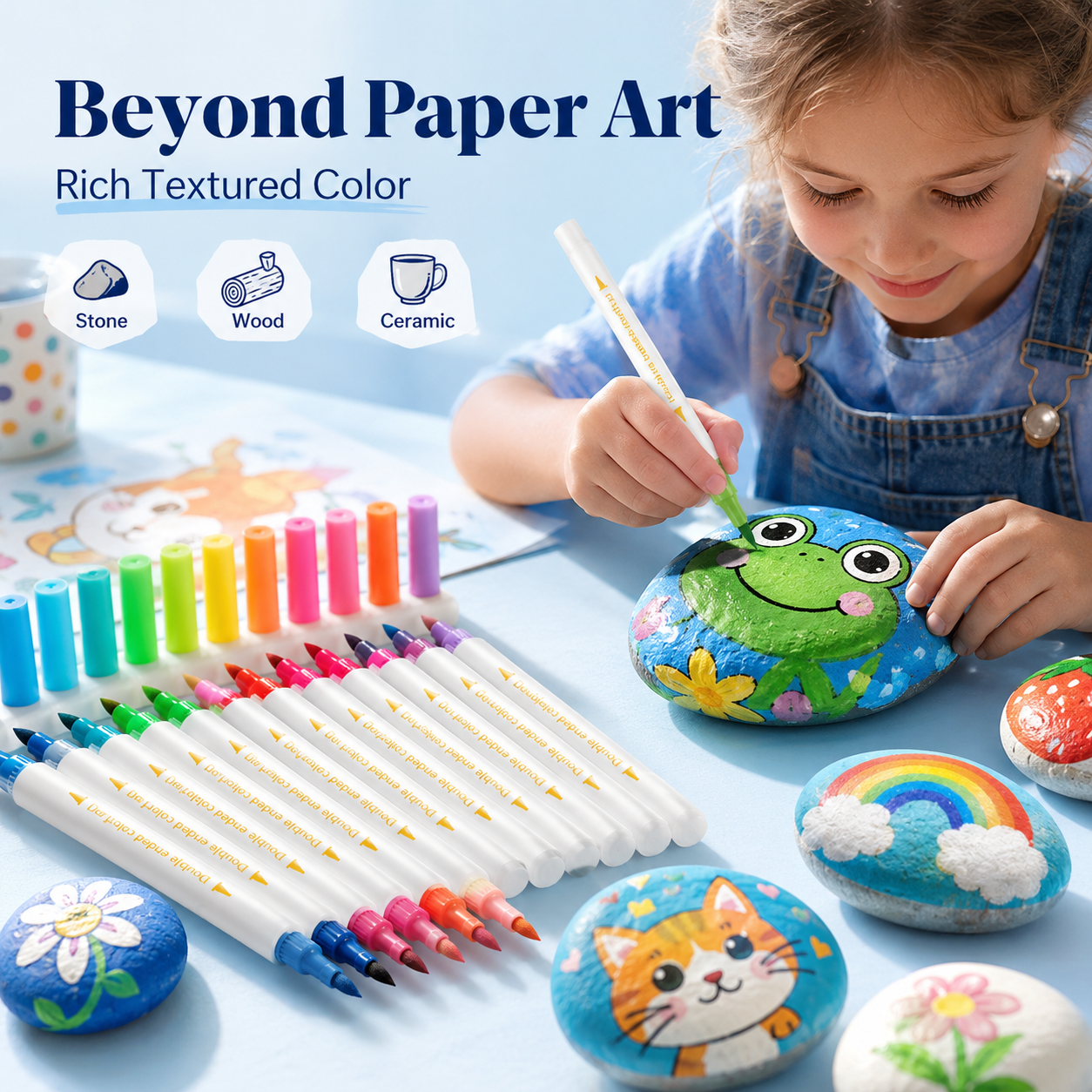 Dual Tip Acrylic Paint Markers Set