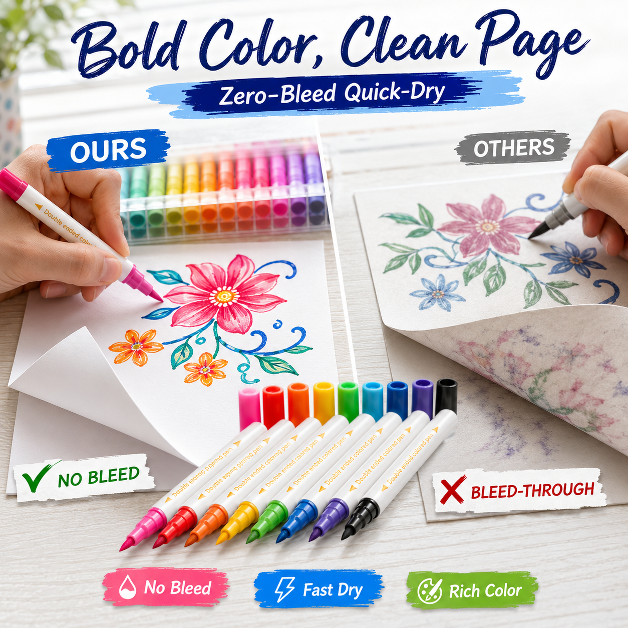 Dual Tip Acrylic Paint Markers Set