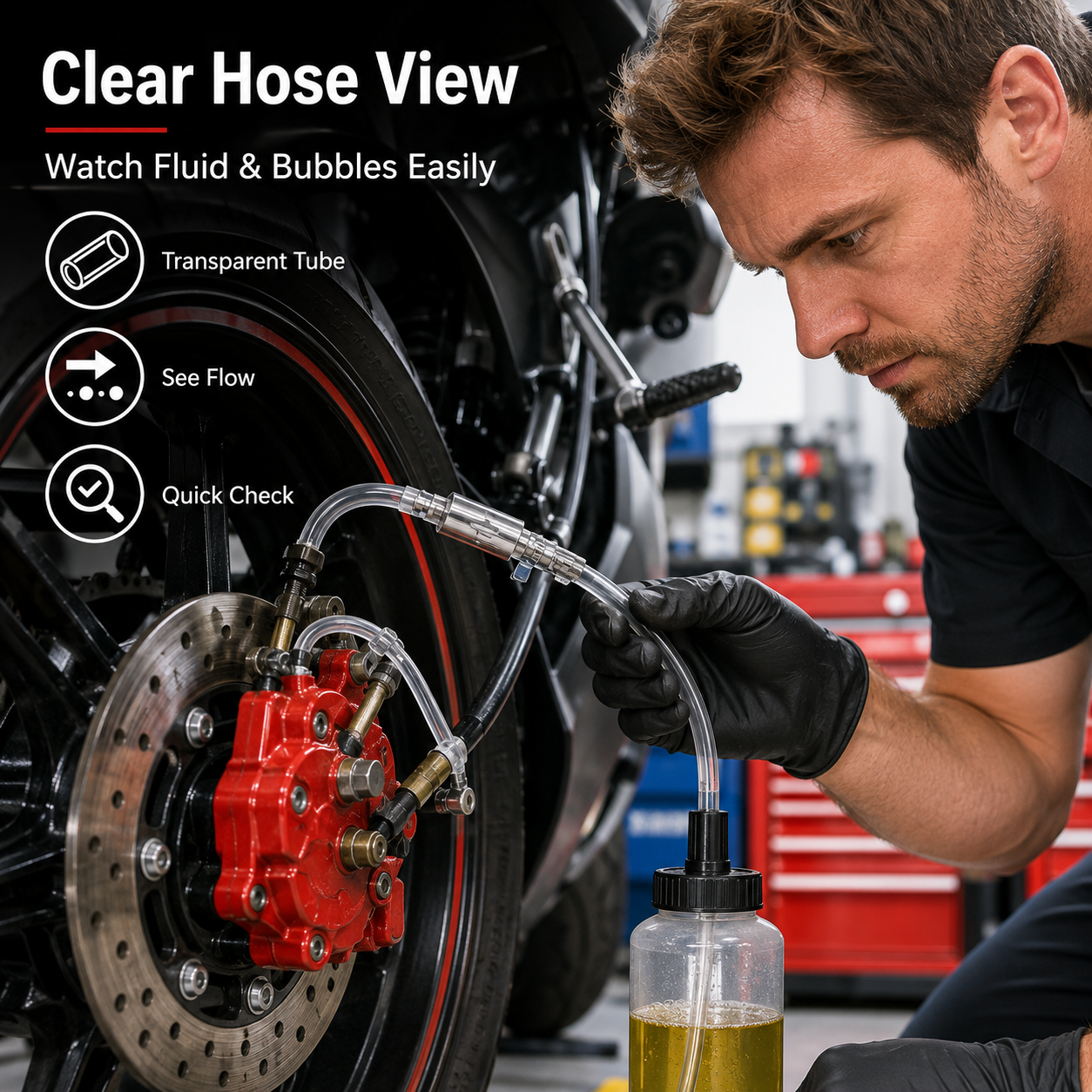 🔥HOT SALE🔥Car Brake Bleeder Hose Kit with One Way Check Valve