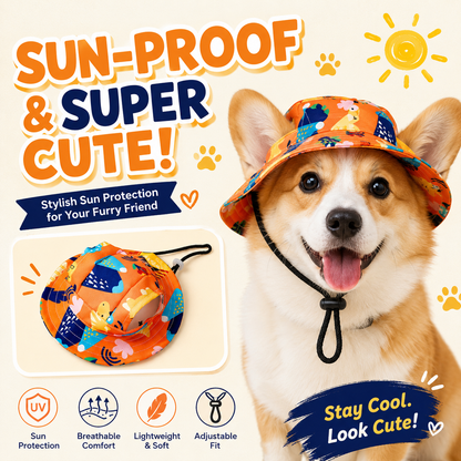 ☀️ Cute Pet Sun Hat with Ear Holes - Adjustable Cap for Dogs & Cats 🐾