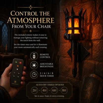 🔥Medieval Torch Wall Sconce: Battery LED Realistic Candle Light with Remote