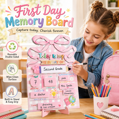 ✏️ Reusable Wooden First & Last Day of School Memory Board