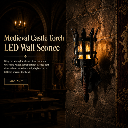 🔥Medieval Torch Wall Sconce: Battery LED Realistic Candle Light with Remote
