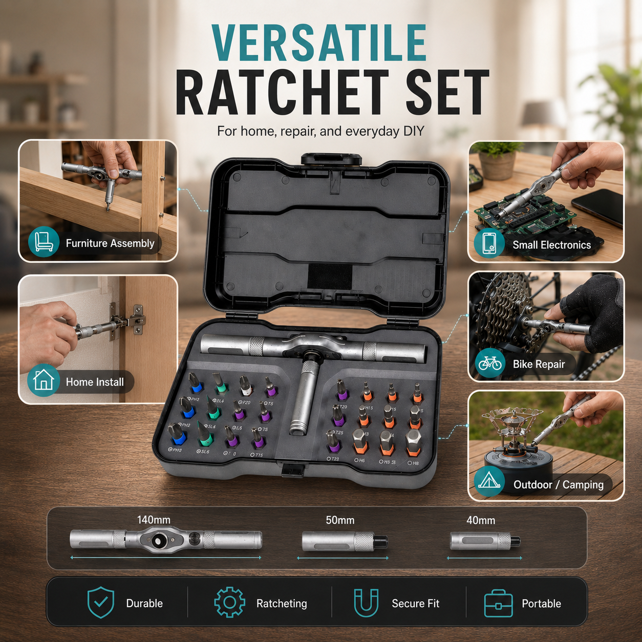 24-in-1 Multifunctional Ratchet Screwdriver Set