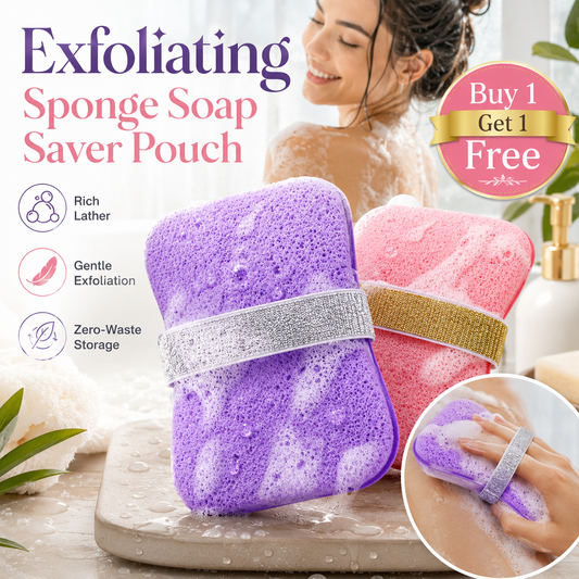 Exfoliating Sponge Soap Saver Pouch