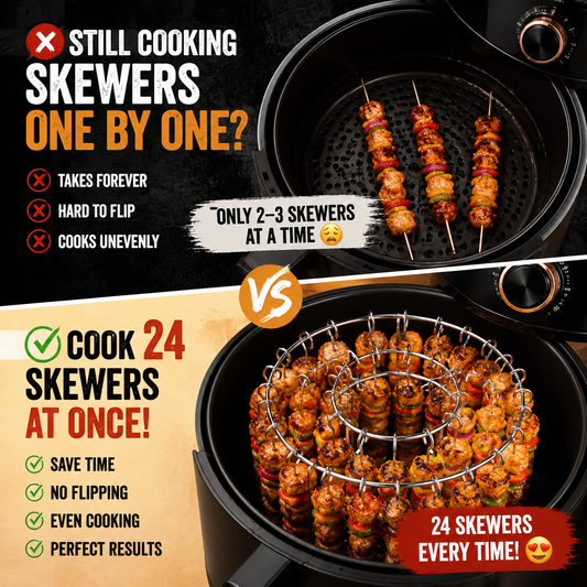 🔥Air Fryer Kebab Rack – 304 Stainless Steel Skewer Grill Stand 🍢