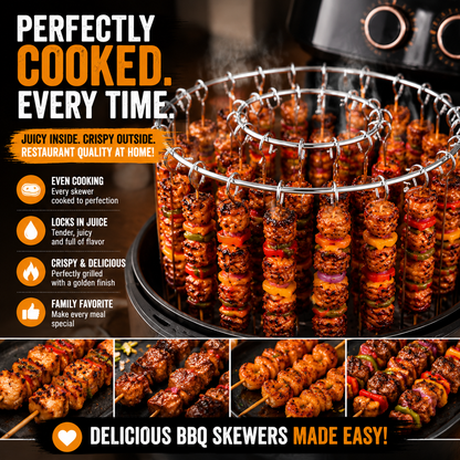 🔥Air Fryer Kebab Rack – 304 Stainless Steel Skewer Grill Stand 🍢