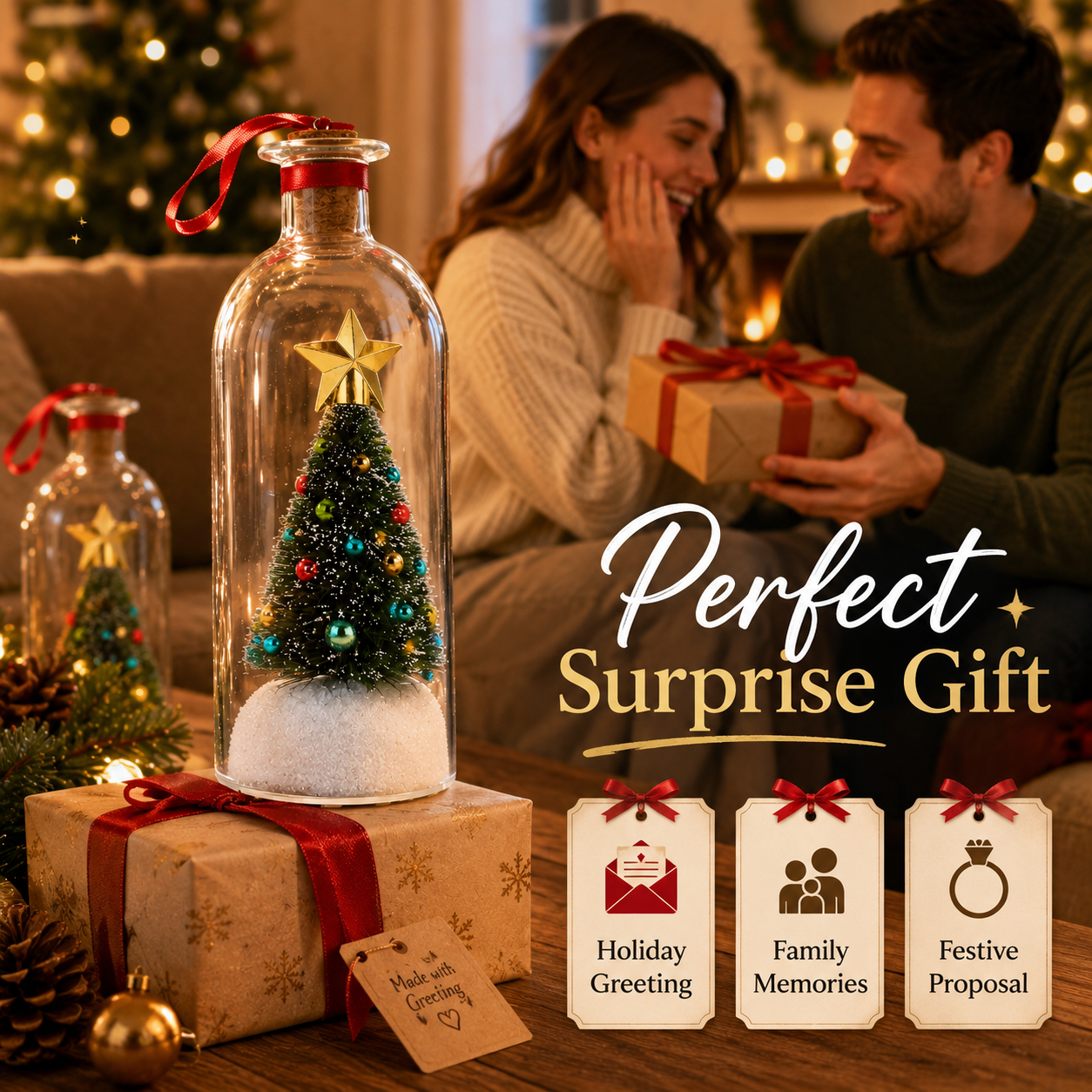 Recordable Christmas Tree Message in a Bottle