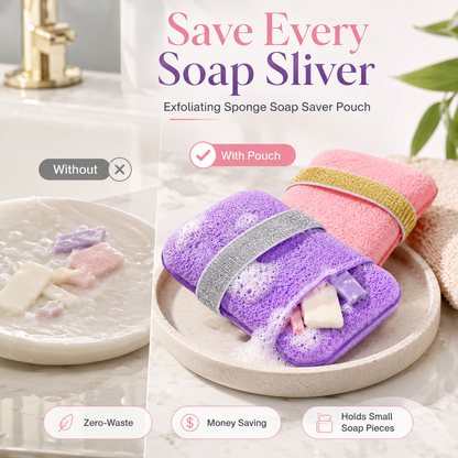 Exfoliating Sponge Soap Saver Pouch