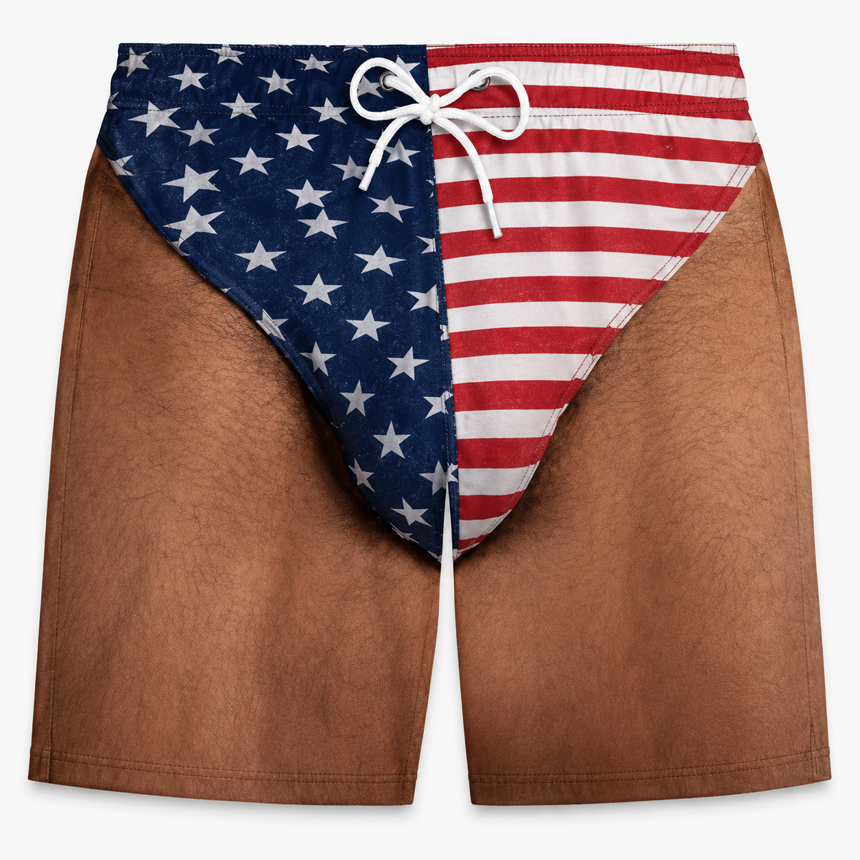 Customized 3D Hairy Legs Patriotic Beach Shorts