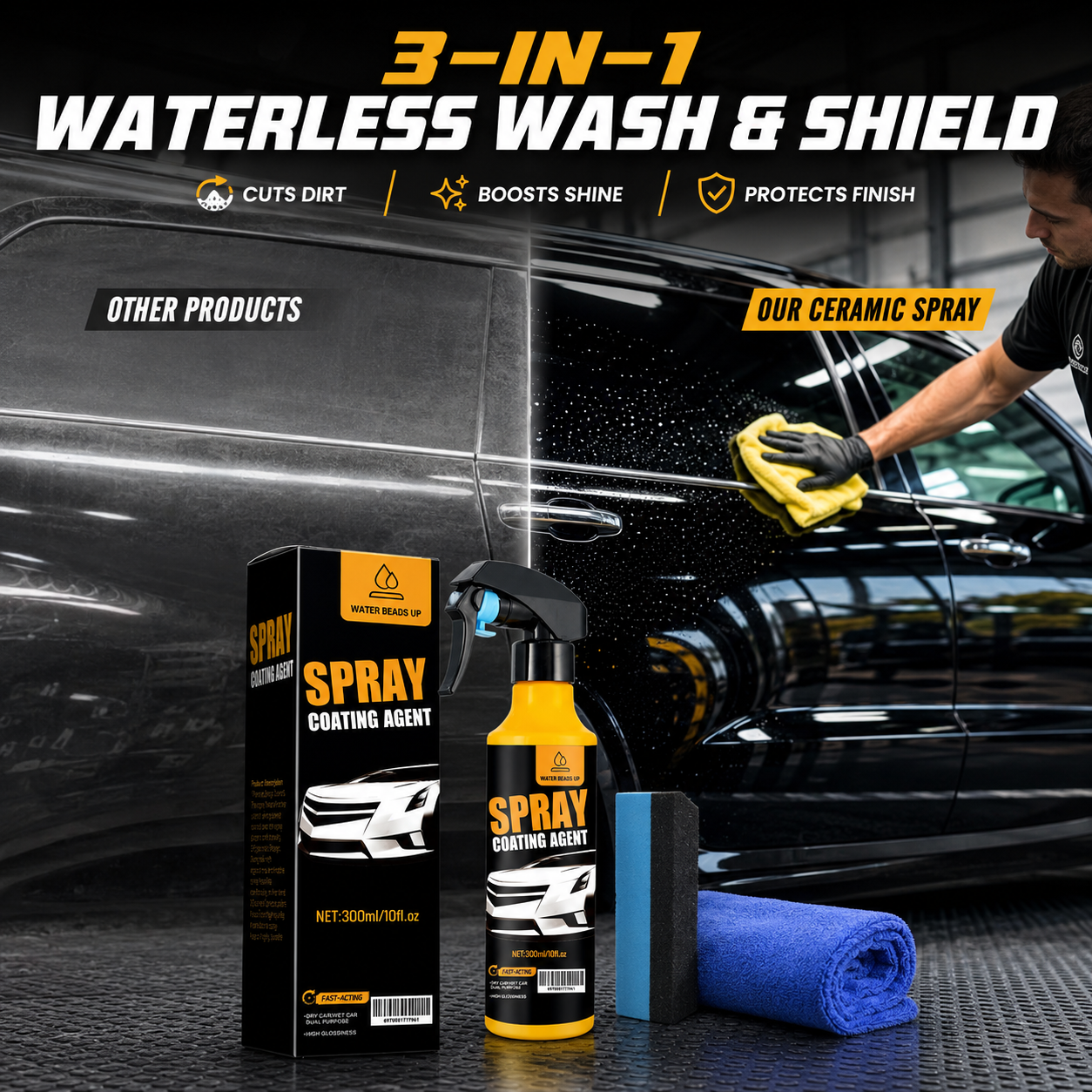 High-Gloss Ceramic Coating Spray（Extra Large Capacity 300ml）