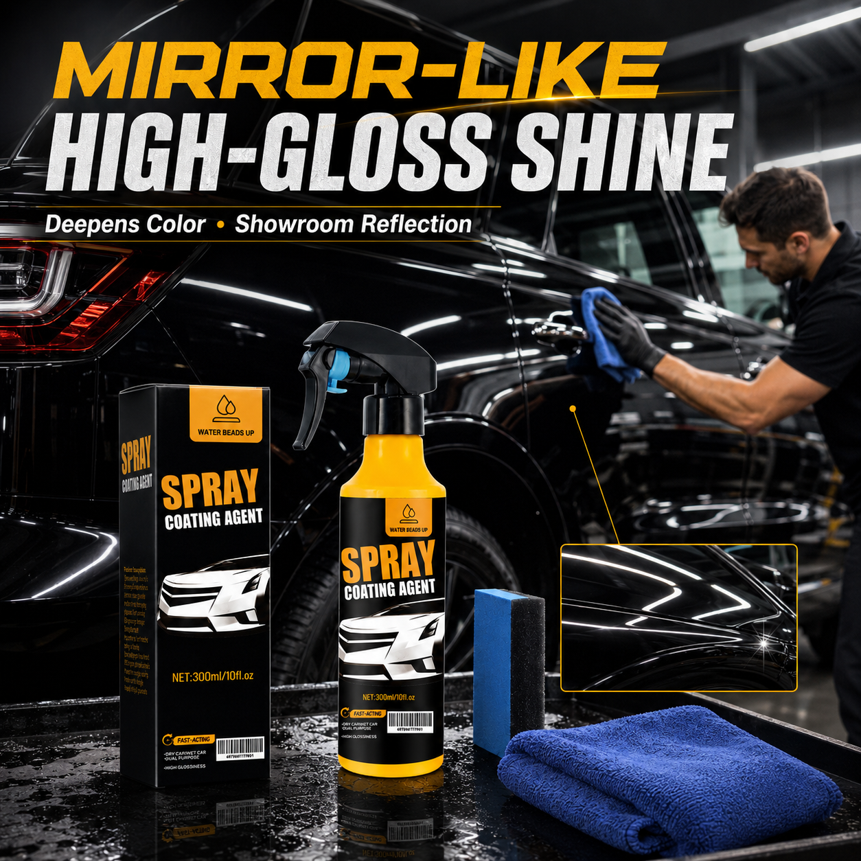 High-Gloss Ceramic Coating Spray（Extra Large Capacity 300ml）
