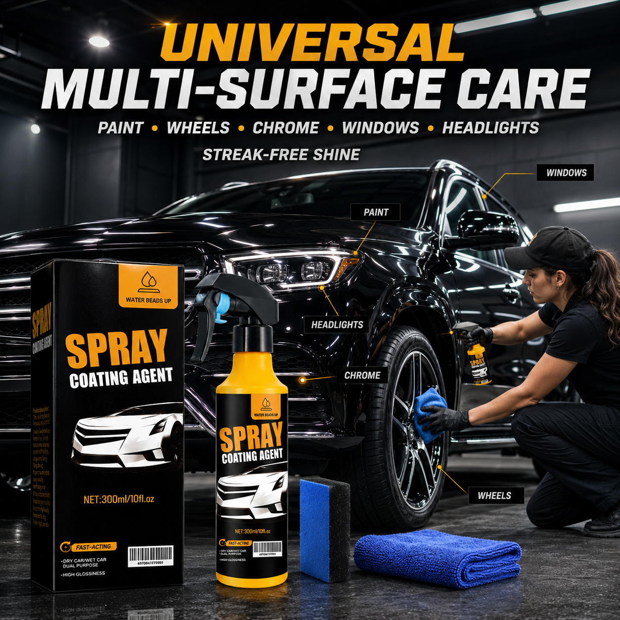 High-Gloss Ceramic Coating Spray（Extra Large Capacity 300ml）