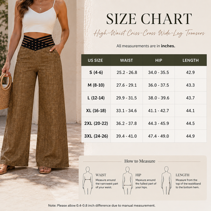 High-Waist Criss-Cross Wide-Leg Trousers