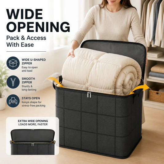 🏠 Foldable Fabric Storage Bag (140L Container)✨