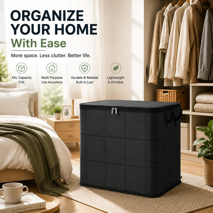 🏠 Foldable Fabric Storage Bag (140L Container)✨