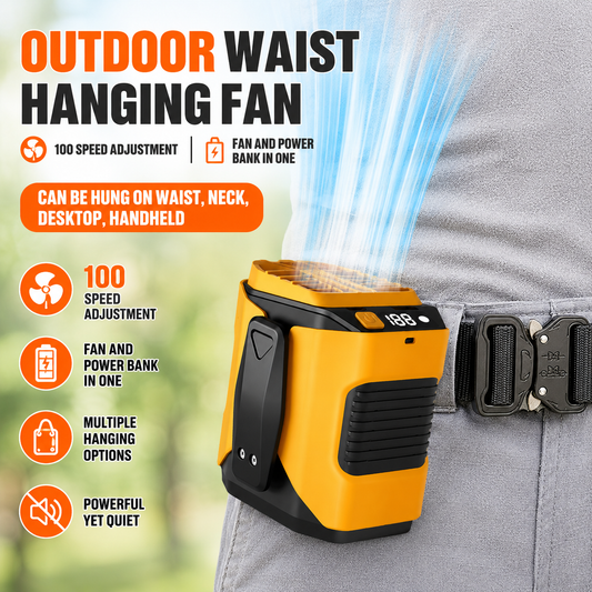 Upgrade Rechargeable Waist Fan with Power Bank