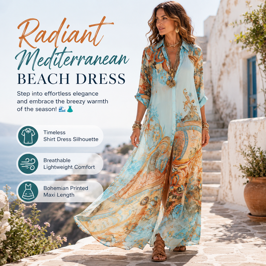 Radiant Mediterranean Beach Long Dress