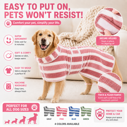 Full Coverage Doggy Bath Towel Pet Robe