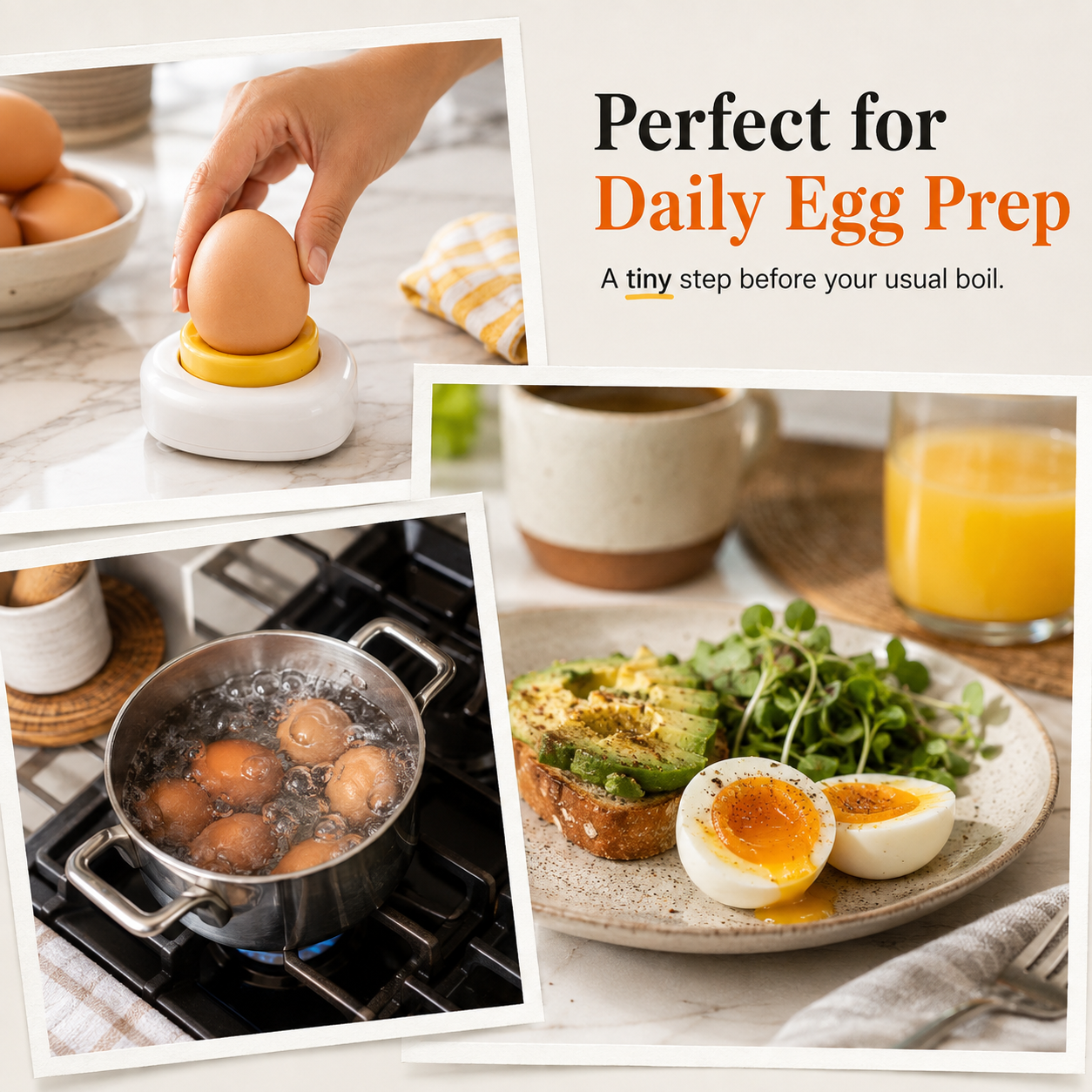 Egg Piercer – One-Press Stainless Steel Egg Pricker for Perfect Hard-Boiled Eggs