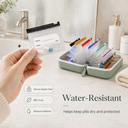 7-Day AM/PM Pill Organizer with Travel Case | 14 Pouches