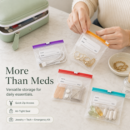 7-Day AM/PM Pill Organizer with Travel Case | 14 Pouches