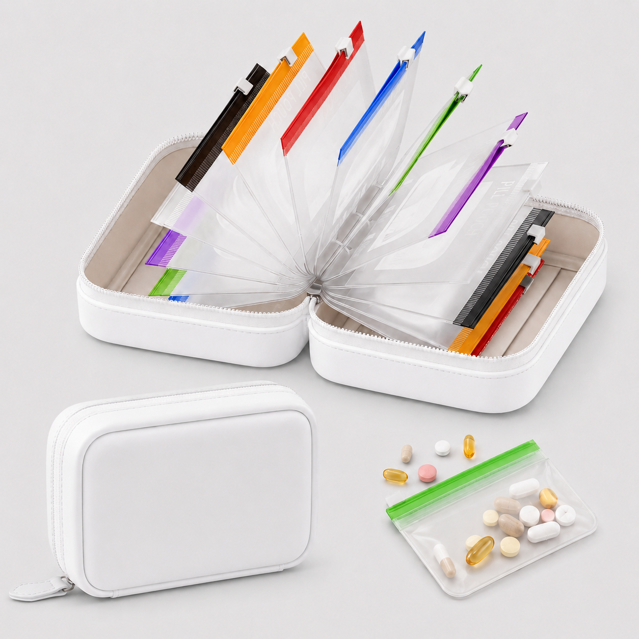 7-Day AM/PM Pill Organizer with Travel Case | 14 Pouches