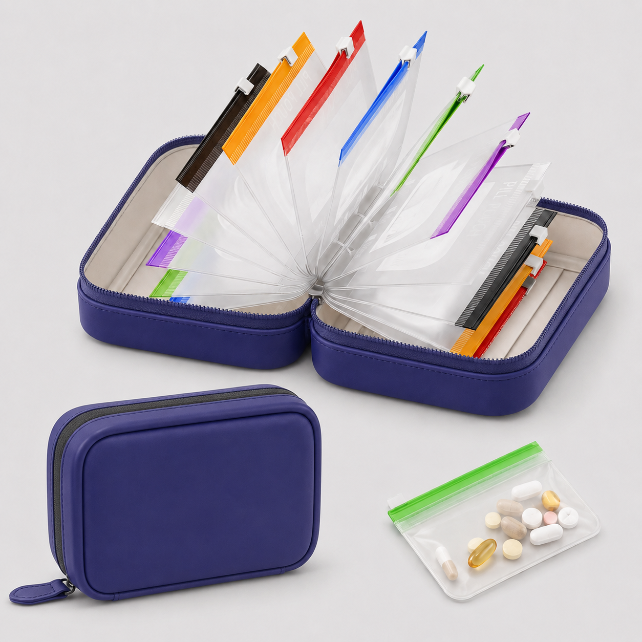7-Day AM/PM Pill Organizer with Travel Case | 14 Pouches