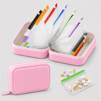 7-Day AM/PM Pill Organizer with Travel Case | 14 Pouches