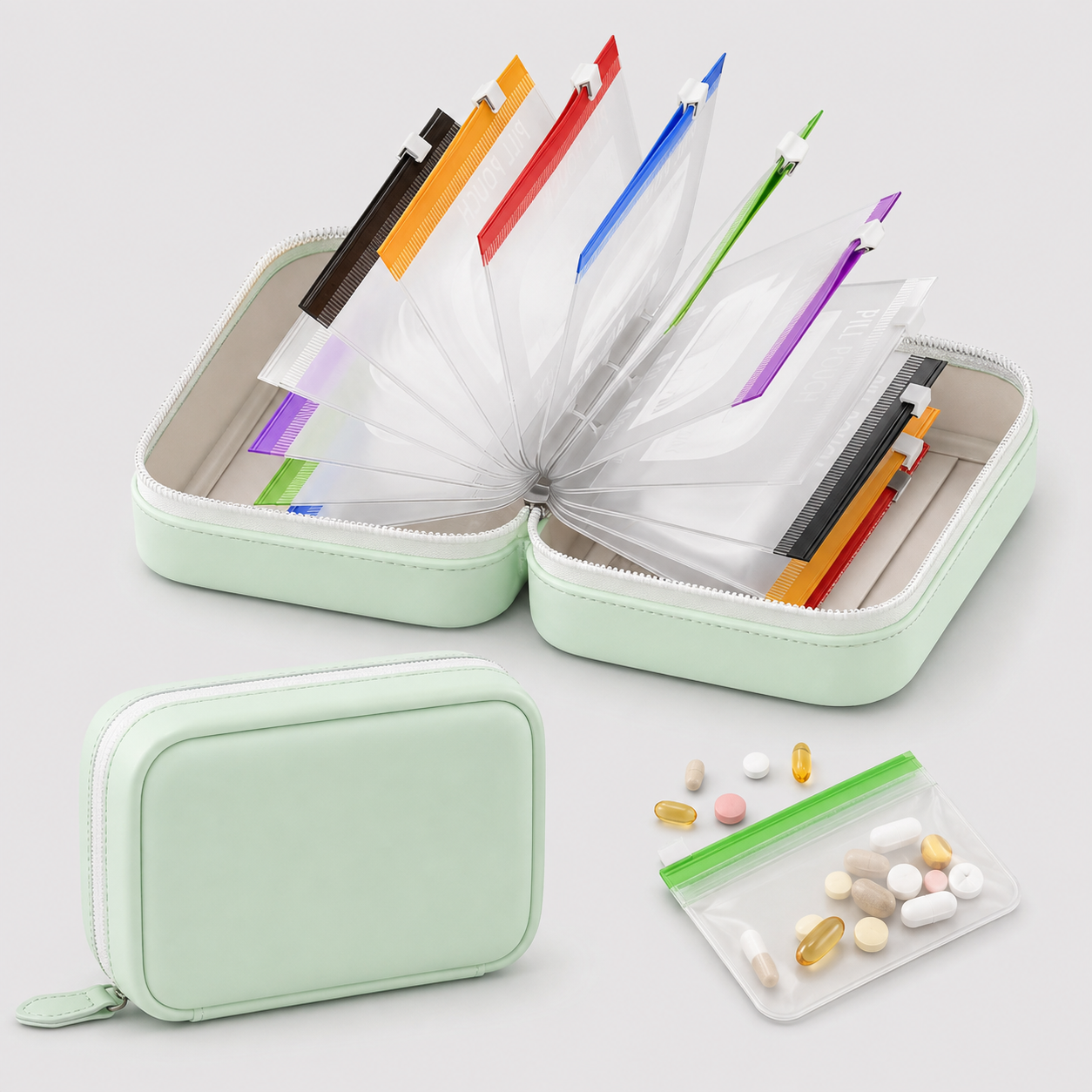 7-Day AM/PM Pill Organizer with Travel Case | 14 Pouches