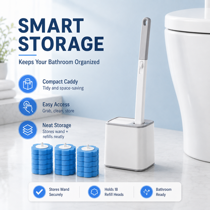 Disposable Toilet Cleaning System with 6 Refill Heads