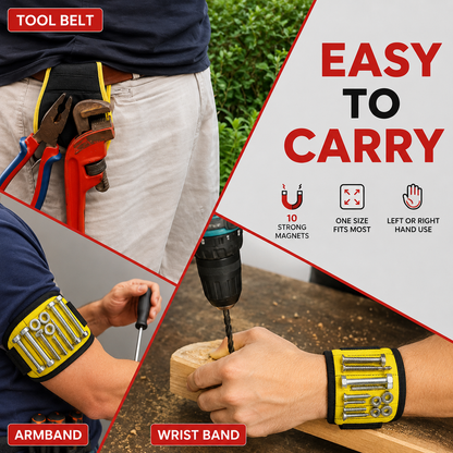 Adjustable Men's Magnetic Wristband Tool Belt