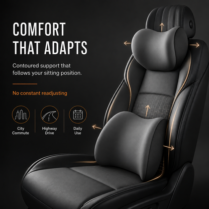 Car Neck & Lumbar Support Pillow Set | Ergonomic Driving Comfort