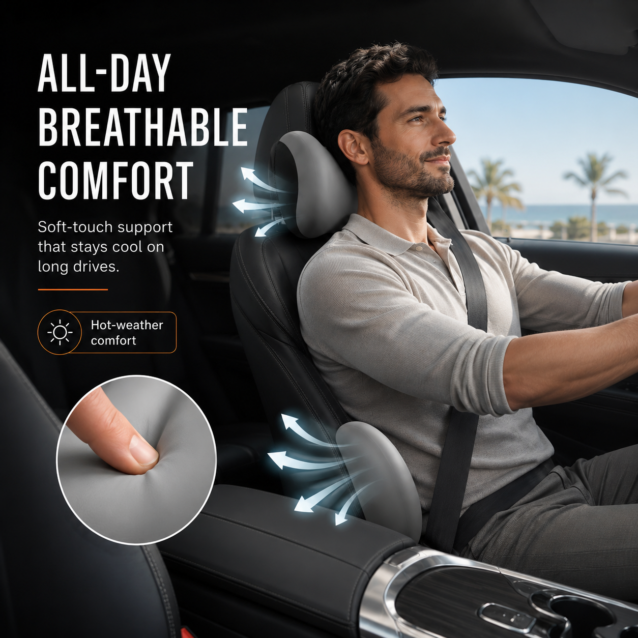 Car Neck & Lumbar Support Pillow Set | Ergonomic Driving Comfort