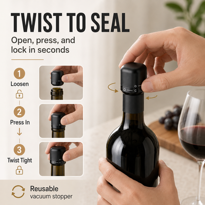 Wine Bottle Stopper – Reusable Airtight Wine Sealer