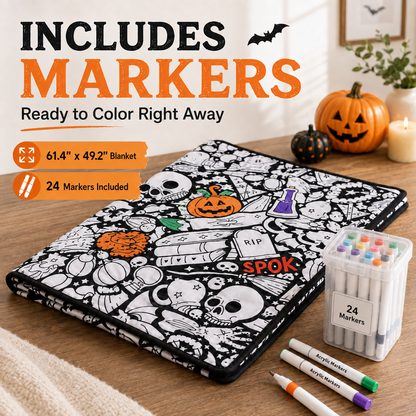DIY Coloring Blanket with Markers | Washable Adult Art